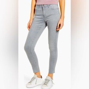 AG The Legging Ankle Gray Skinny Jeans Raw Hem 31R